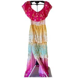 NWT LoveShackFancy Vynne Maxi Dress Surfer Fuschia Light - 0
